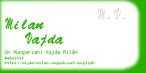 milan vajda business card